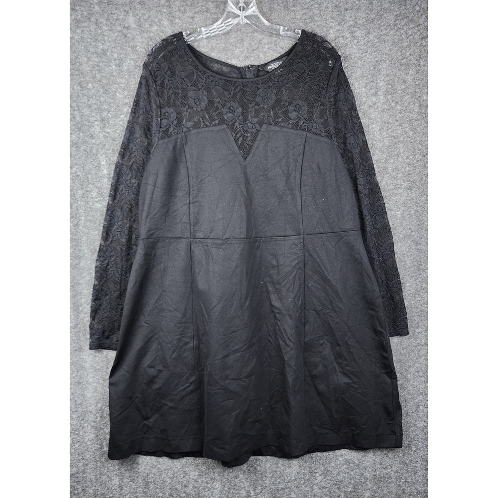 Michel Studio Dress Women 2X Black Lace Long Sleeve Fit and‎ Flare
